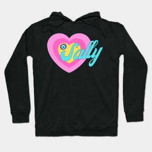 Sally in Colorful Heart Illustration with Evil Eye Hoodie